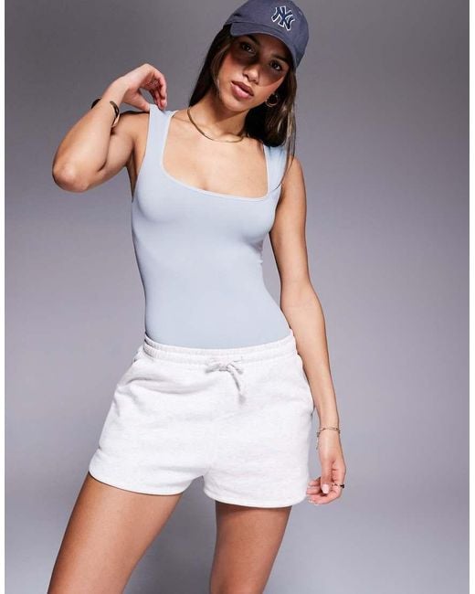 ASOS Gray Seamless Square Neck Sculpting Bodysuit