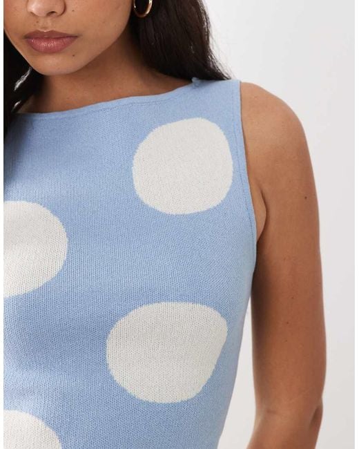 ASOS Blue Knit Asymmetric Top