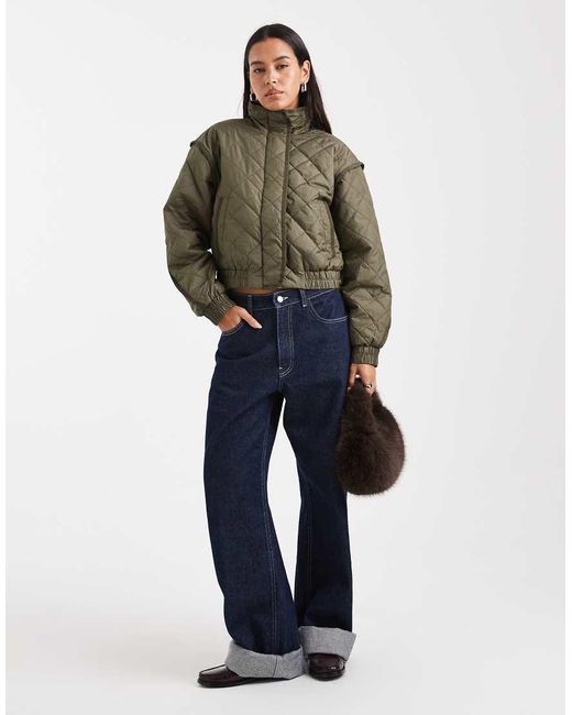 ONLY Green Quilted Jacket