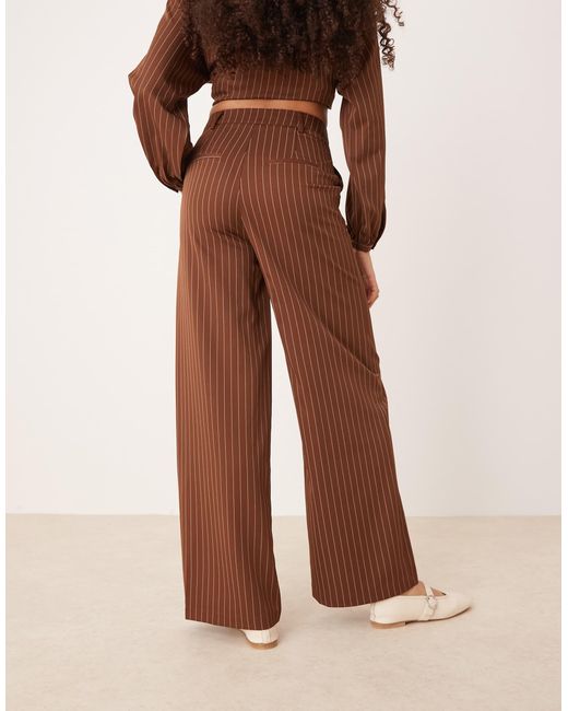 Glamorous Brown Poplin Pull On Trouser