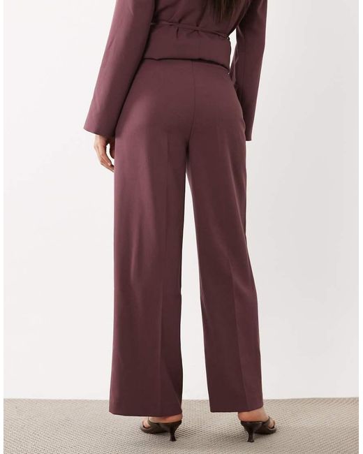 Aware Red High Waist Wide Leg Tailo Trouser Co-ord