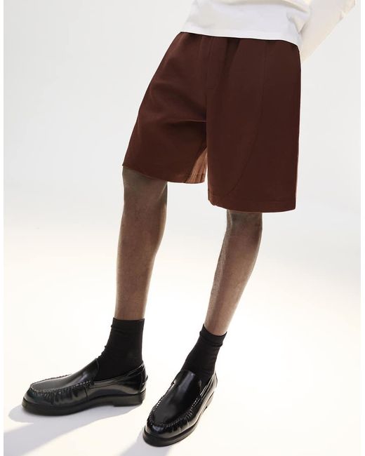 Bershka White Interlock Bermuda Shorts for men