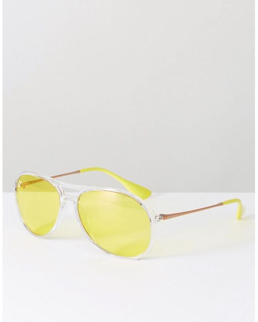 Ray-Ban Ray Ban Clear Frame Aviator With Yellow Lens
