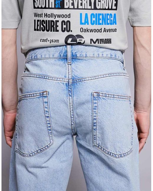 Vaqueros Tapered Azules Con Lavado Claro De ASOS de hombre de color Blue