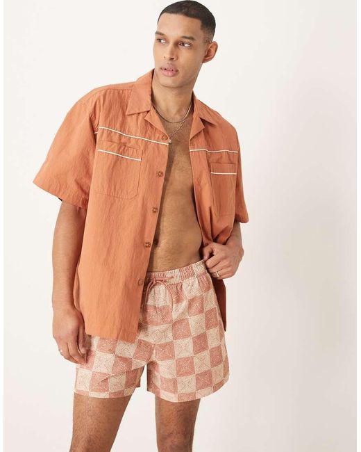 Abercrombie & Fitch Orange Stretch Swim Wear Short for men