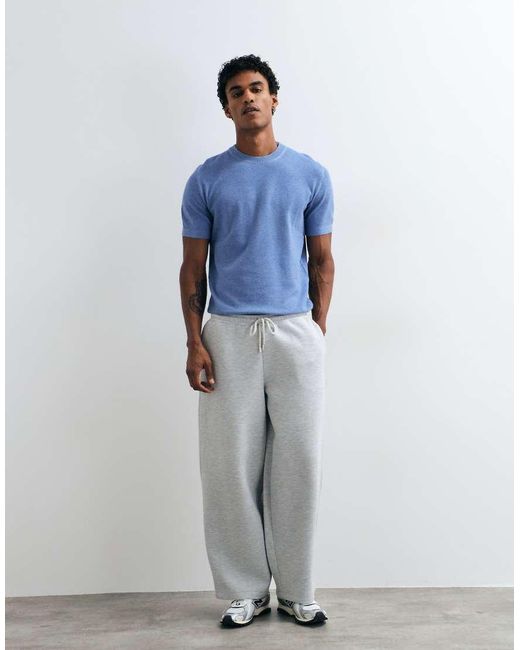 Mango Blue Knitted T-shirt for men