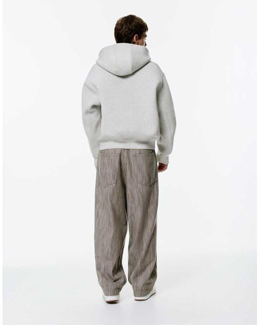 Pull&Bear Gray Stwd Zip-up Hoodie for men