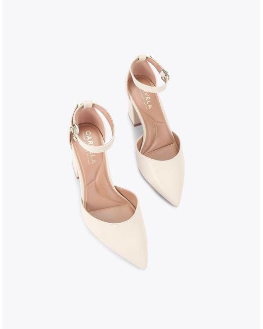 Carvela Kurt Geiger White Refined Court Wide Fit Heeled Shoes
