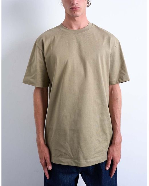 Topman Green Relaxed Fit T-Shirt for men