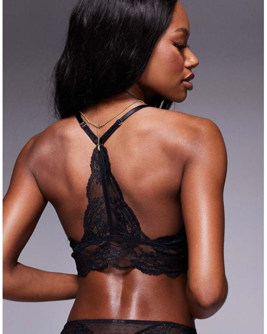 ASOS Black Lola Lace Longline Bralette