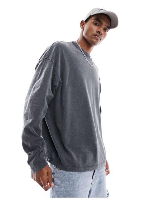 ASOS Blue Oversized Long Sleeve T-shirt for men