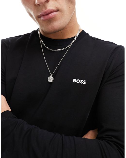 Boss Boss – green – langärmliges t-shirt in Black für Herren
