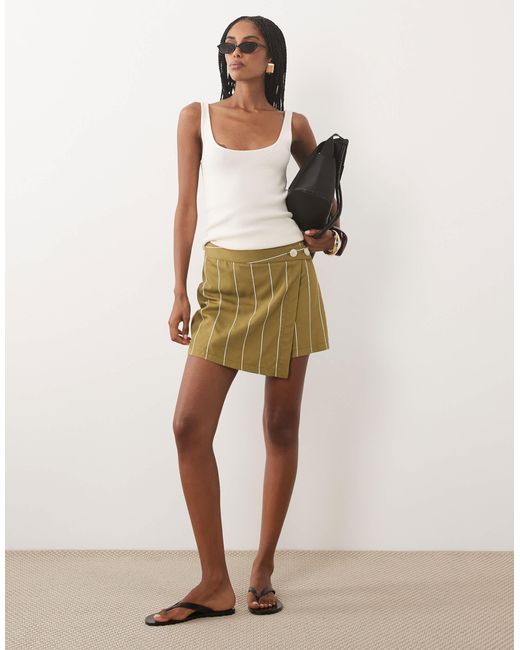 ASOS Natural Button Through Skort
