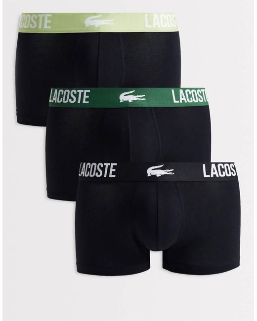 Lacoste Black 5 Pack Waistband Trunks for men