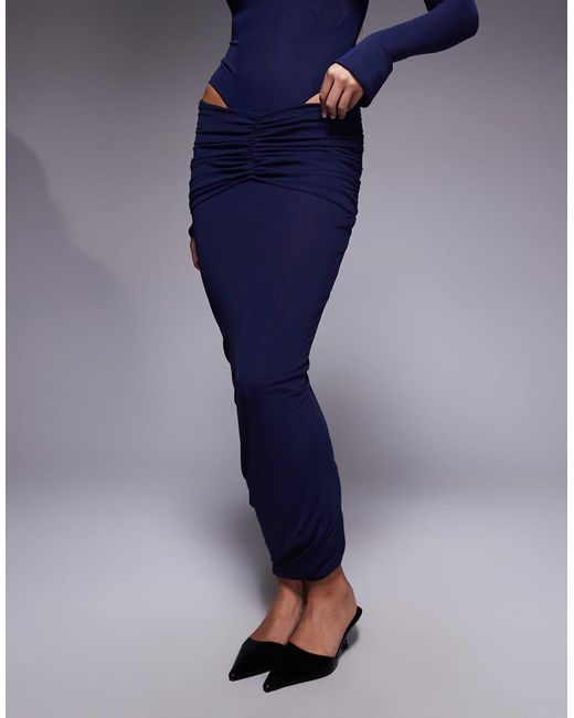 Gonna Lunga Fasciante di Ruched & Ready in Blue