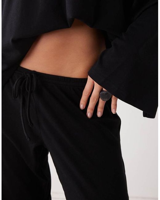 Weekday Black Co-Ord Lounge Low Rise Wide Leg Trousers