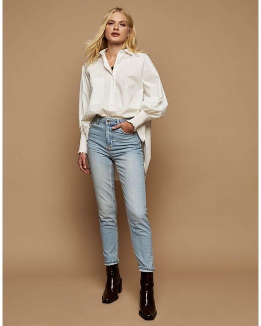 TOPSHOP Premium Mom Jeans in Blue | Lyst