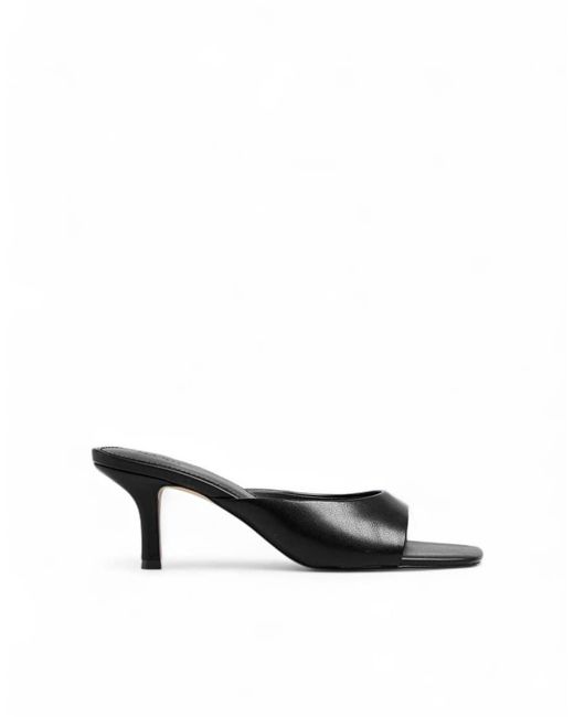 NA-KD Black Leather Mules