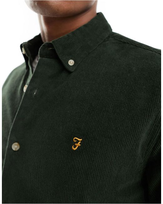Farah Green Bowery Corduroy Shirt for men