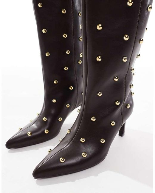 SEQWL White Benz Studded Boots