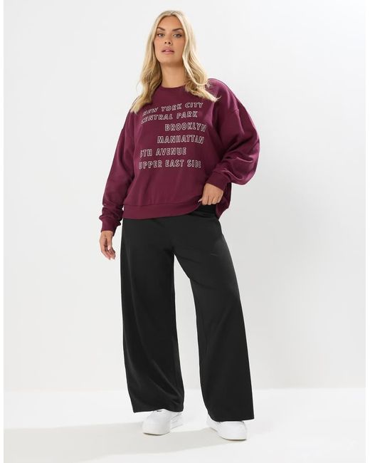 Yours Clothing Red Wide Leg Leggings