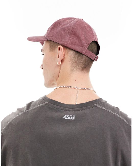 ASOS 4505 Pink Washed Cotton Cap With Logo for men