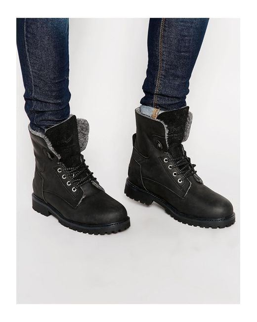 Wrangler Black Aviator Boots for men