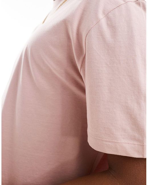 T-shirt décontracté à col ras ASOS pour homme en coloris Pink