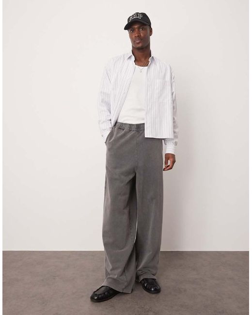 ASOS Gray Balloon Fit Washed joggers With Seam Detail for men
