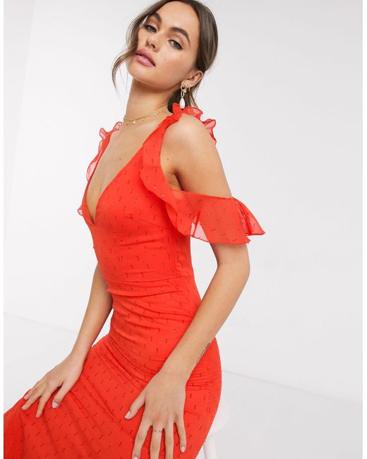 little mistress orange dress