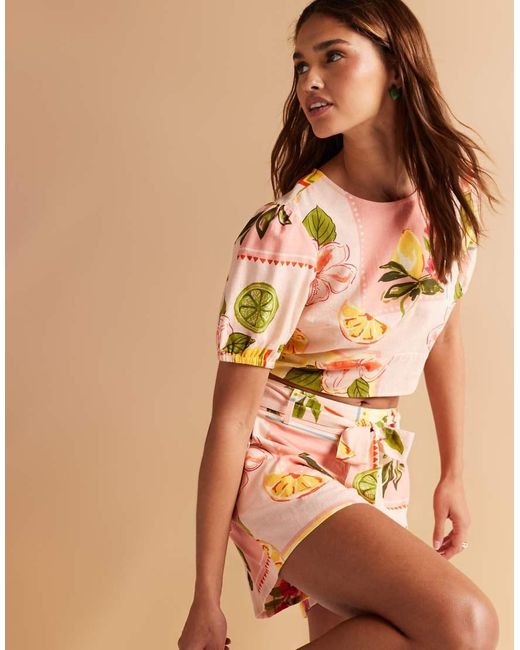 ASOS Natural Open Back Top Co-Ord