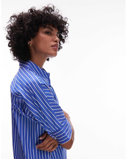 ARKET Blue – midi-hemdblusenkleid
