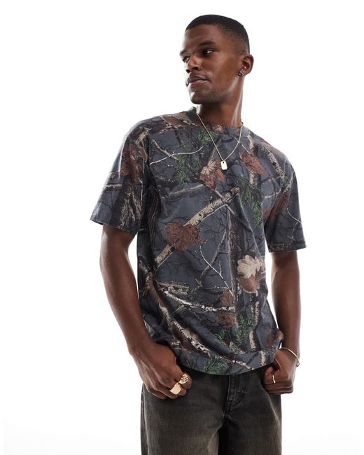 Hollister Gray Boxy Fit Washed T-Shirt for men