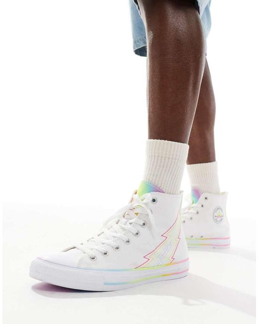 Converse White Pride Chuck Taylor All Star Hi Trainers