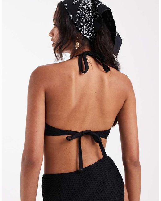 Lindex Black Underwire Halterneck Bikini Top