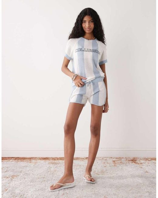 Collusion Gray Knit Textured Shorts