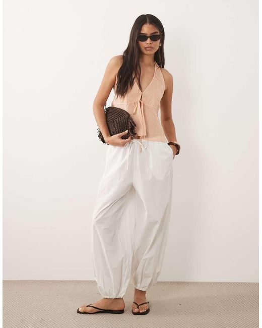 Mango Natural Halterneck Flowy Top