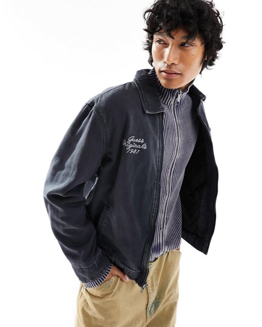 Guess Originals Aged Worker Jacket in Blue for Men Lyst Australia