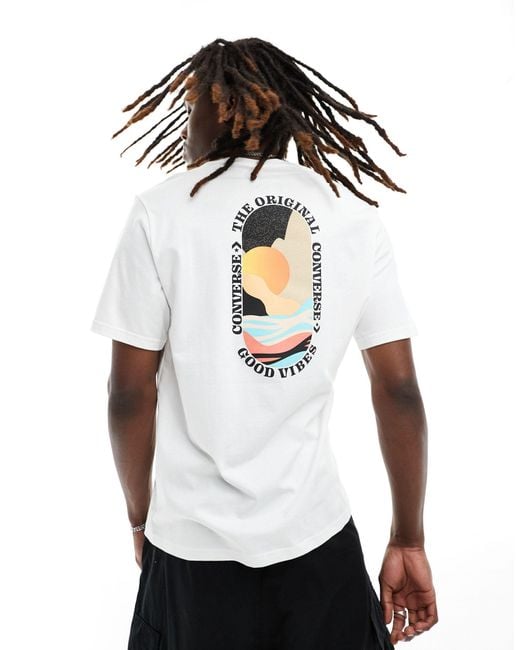 Camiseta sunset Converse de hombre de color White