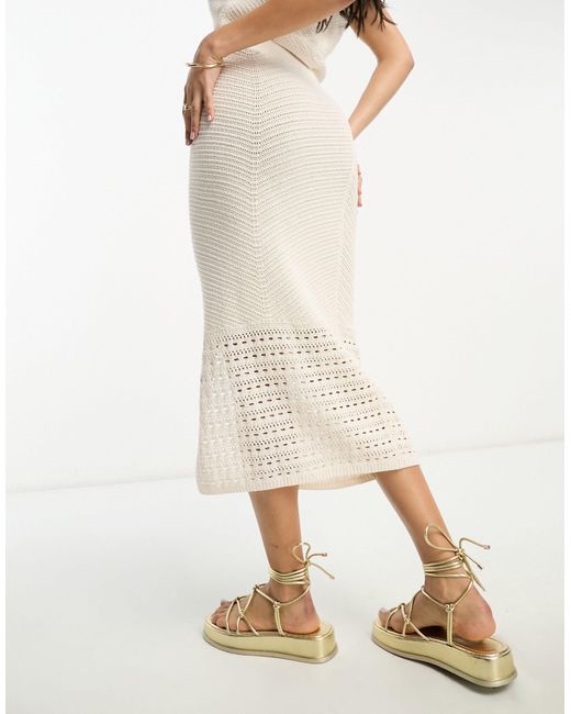 Lindex White Juni Knitted Skirt Co-ord