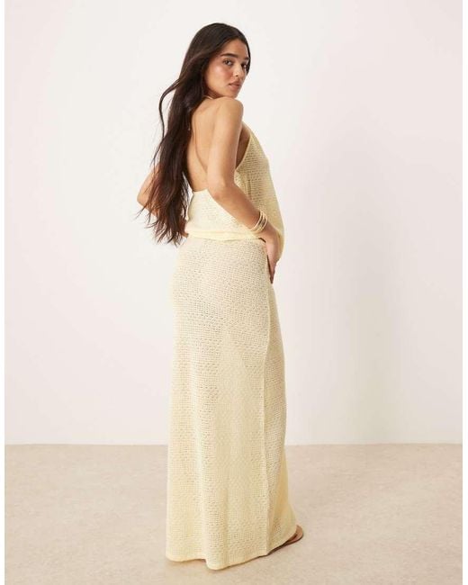 Gina Tricot Natural Co-Ord Maxi Relaxed Fit Crochet Skirt