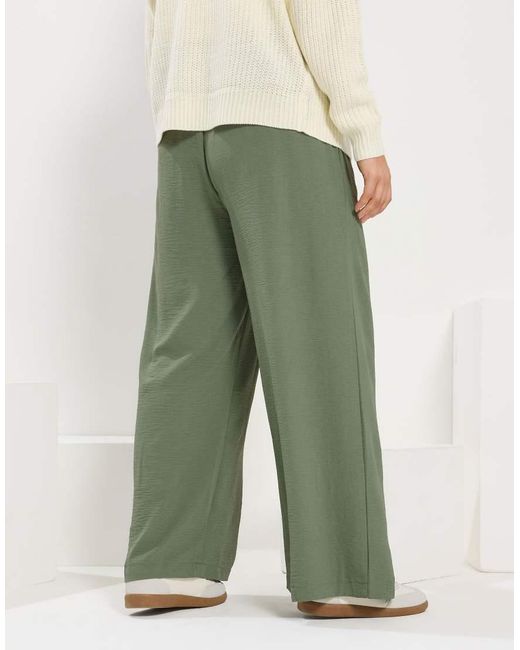 Yours Clothing Green Twill Wide Leg Trousers