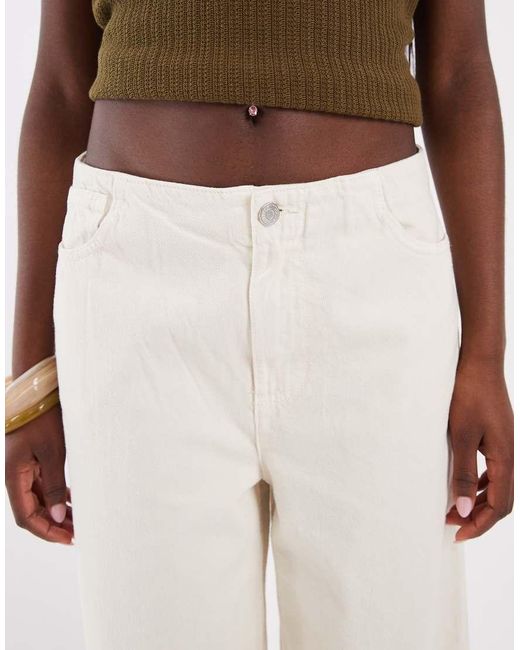 ASOS Natural Barrel Leg Jeans With No Waistband