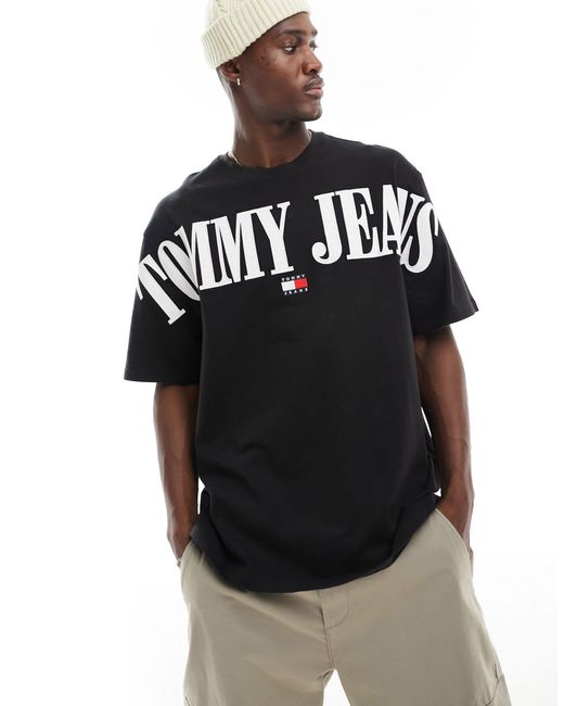 Tommy Hilfiger Black Oversized Badge Logo T-shirt for men