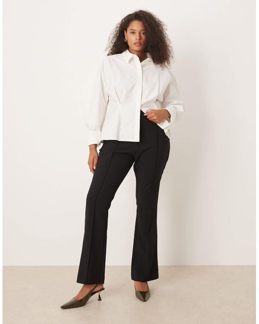 ASOS Natural Asos Design Curve Tailored Flare Trousers