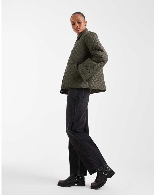 Vero Moda Brown Button Down Quilted Jacket
