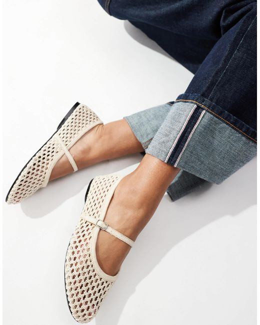 Pull Bear Gehaakte Dolly Schoenen in het Blauw Lyst NL