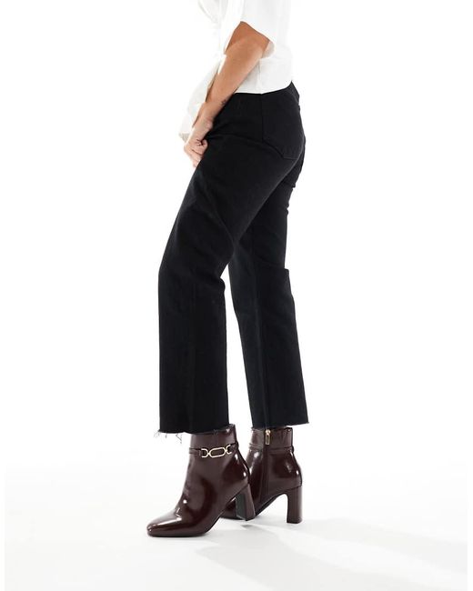 New Look Black Buckle Heeled Boot