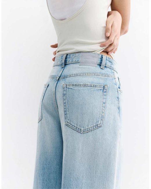 Pull&Bear Blue Mid-rise baggy Jeans