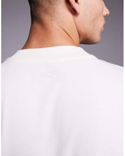 4505 White Icon Heavyweight Cotton Oversized T-Shirt With Quick Dry Finish for men
